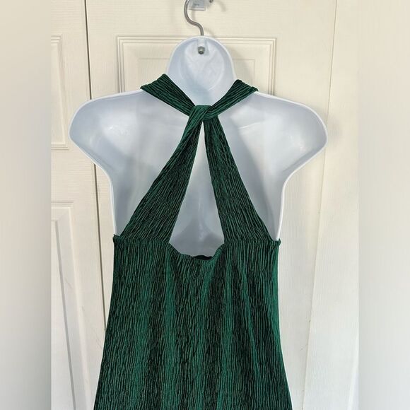 Anthropologie Green Maeve Adrienne Twist-Back Textured Velvet Midi Dress XS - Picture 7 of 16